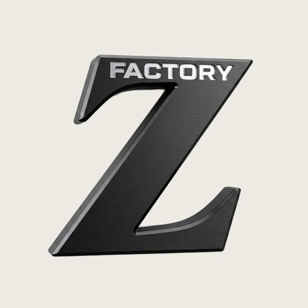 FactoryZ Logo 3D on an off-white background