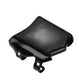 Motocutz style plate in gloss black, top-down view of the curved top edge and two mounting clamps