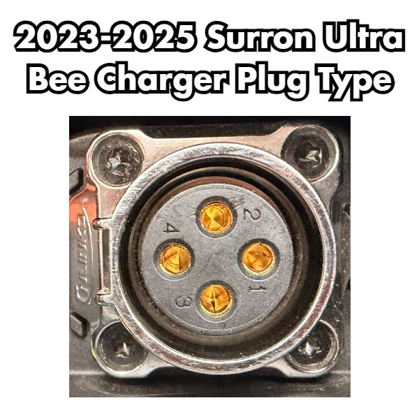 2023-2025 surron ultra bee charger plug close-up