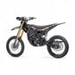 Front three-quarter view of 2025 Surron Ultra Bee Carbon Black highlighting gold inverted KKE fork