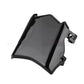 Motocutz style plate in gloss black, tilted side angle showing the upper and lower mounting clamps