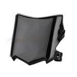 Motocutz style plate in gloss black, three-quarter front view with the mounting clamps on the right side