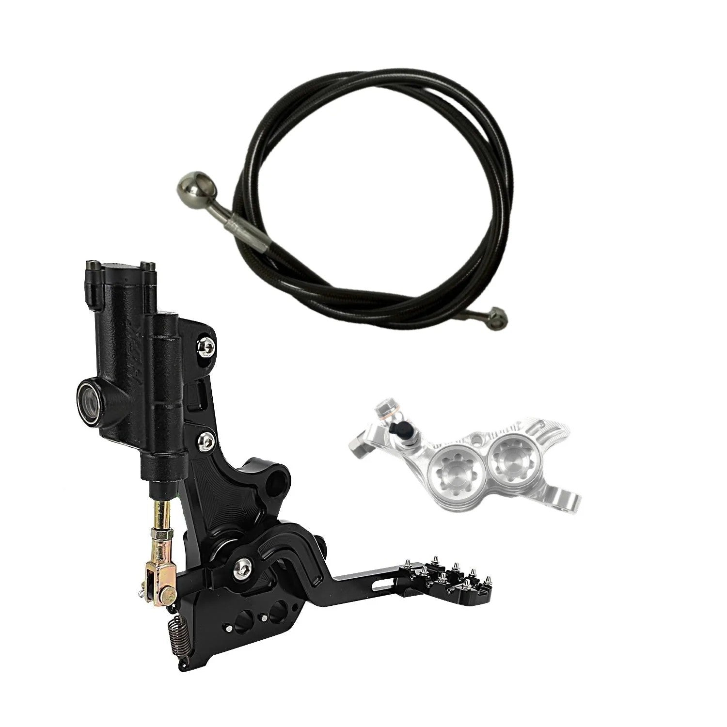 Hope Tech 4 V4 rear foot brake kit installed on Surron Light Bee X – Silver caliper