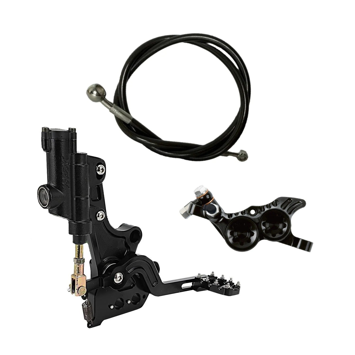 Hope Tech 4 V4 rear foot brake kit installed on Surron Light Bee X – Black caliper