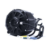 EBMX XLB-60 RACE Surron motor, black finned housing, side view with bare phase wires, no harness
