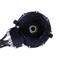 EBMX XTA-60 Talaria motor kit, rear view of black hub motor showing splined output shaft, bolted housing and bundled wiring harness
