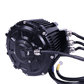EBMX XTA-60 Talaria motor, black finned housing side view, three braided phase wires and sensor leads