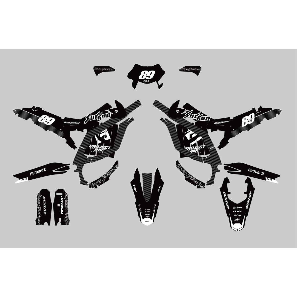 Carbon Surron Ultra Bee Graphics Kit, image 2
