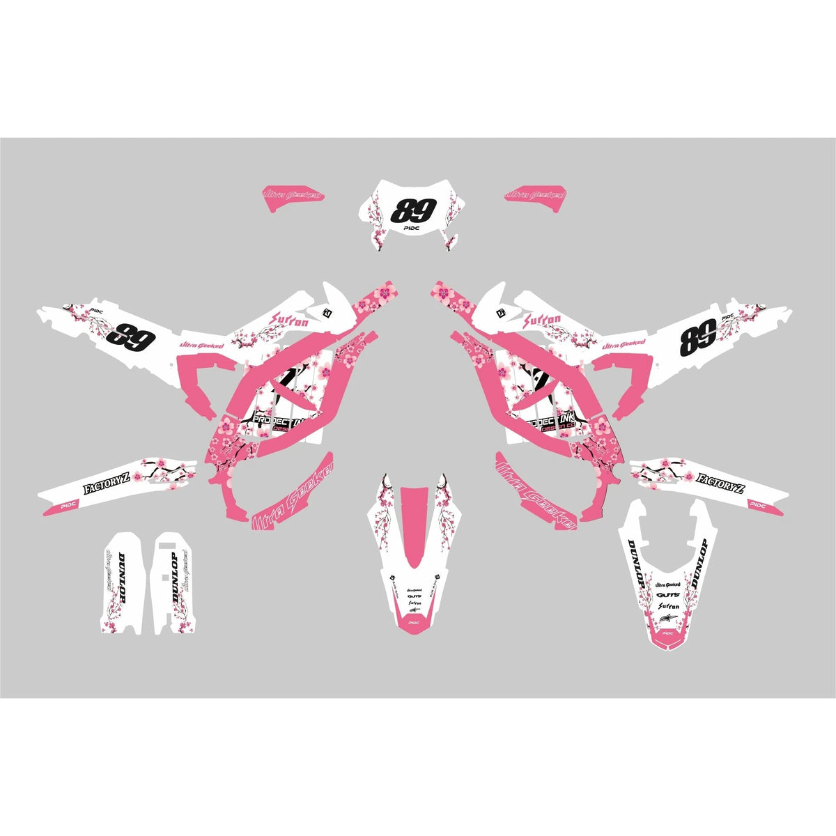 Cherry Blossom Surron Ultra Bee Graphics Kit, image 2