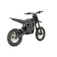 Eride Pro Mini electric dirt bike in matte black, rear three-quarter view showing taillight, seat and knobby off-road tires