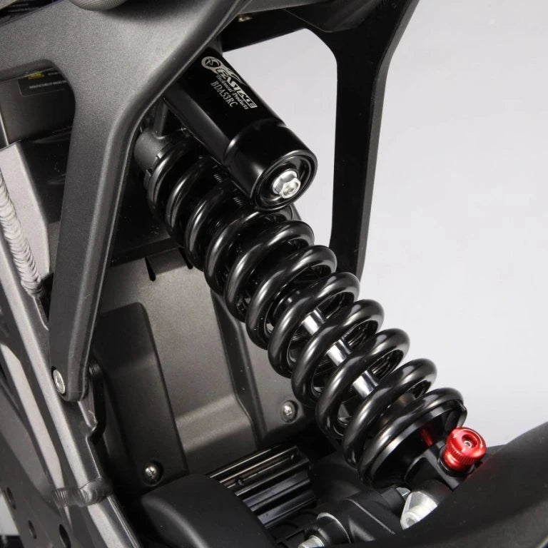 Eride Pro SR rear shock and linkage close up