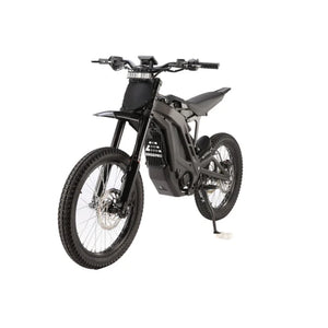 Front angle of Eride Pro SS 3.0 electric dirt bike with knobby tires