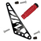 Eride Pro SS shift lock kit with red knurled peg, gloss black Z cutout bracket, three silver bolts and two dark spacers