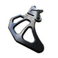 Angled close-up of Eride Pro CNC-machined single caliper bracket with built-in rotor shield