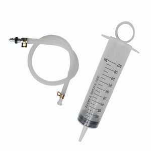 facotryz brake bleed kit syringe and line with white background