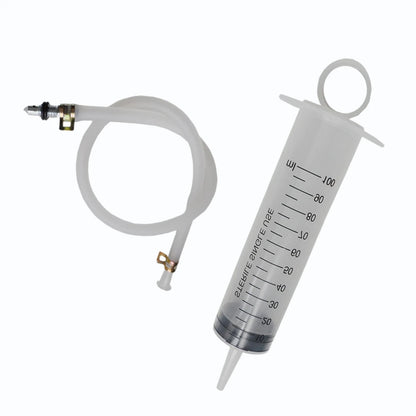 facotryz brake bleed kit syringe and line with white background