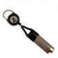 FactoryZ Lighter Leash holding a BIC-style lighter in the black silicone boot, retractable reel and metal clip