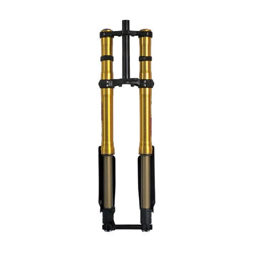 Fast Ace ALX13RC 2.0 dual‑crown fork in gold 37 mm stanchions, 200 mm travel performance upgrade for Sur‑Ron & Talaria