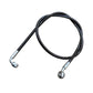 Surron Ultra Bee / Talaria foot brake line, black braided stainless hose with chrome 90-degree and straight banjo fittings