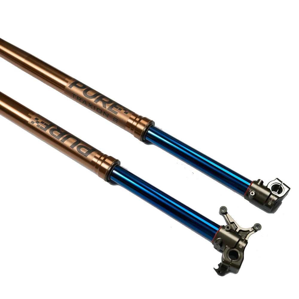 pure racing traxion s tiain fork stanchions close up