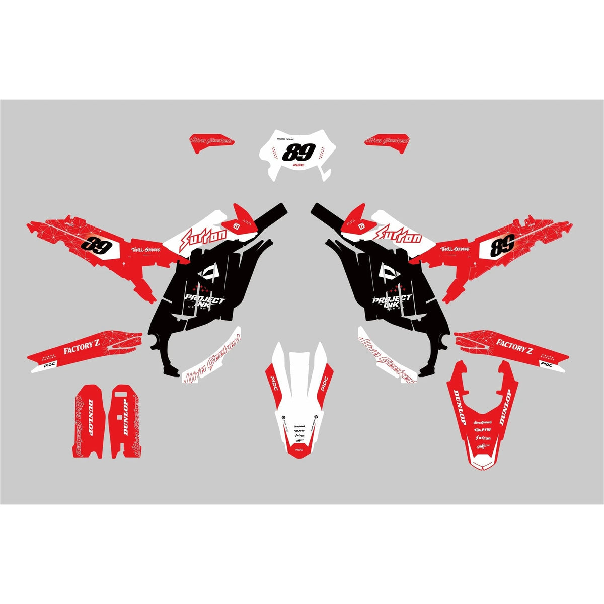 Scarlet Surron Ultra Bee Graphics Kit, image 2