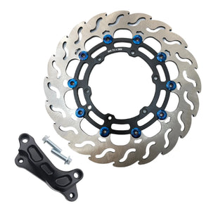 front 320mm brake rotor and bracket kit for stark varg on a white background 