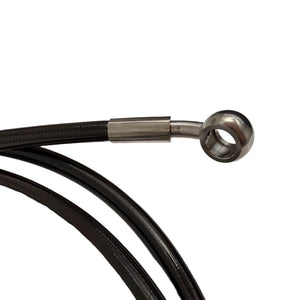 Stark Varg Hand Brake Line Steel braided, top banjo end close up