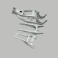 Side view of white Sur-Ron Light Bee X frame kit showing weld details and geometry
