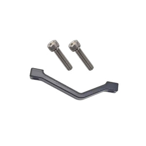 Black 220mm Surron caliper spacer mount, with bolts