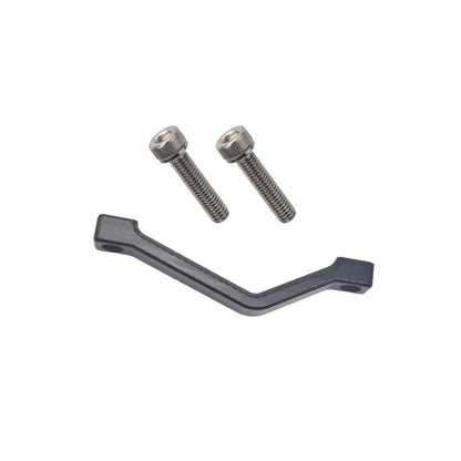 Black 220mm Surron caliper spacer mount, with bolts