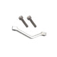 Silver 220mm Surron caliper spacer mount, with bolts
