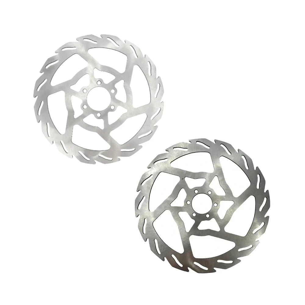 surron 220mm rotor set with one front and 1 rear on white background