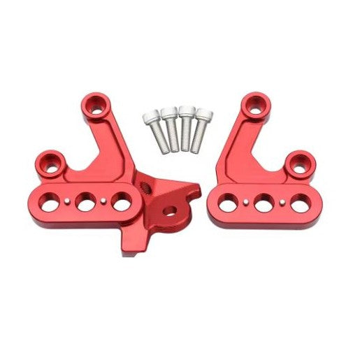 Two red Surron footpeg brackets (6061 T6 aluminum) for Light Bee/Eride Pro SS
