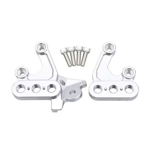 Two silver Surron footpeg brackets (6061 T6 aluminum) for Light Bee/Eride Pro SS