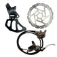 Surron Light Bee single caliper rear moto brake kit Gen1 black caliper assembly on white background