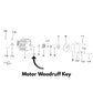 diagram showing the location of the Surron Light Bee Motor Woodruff Key