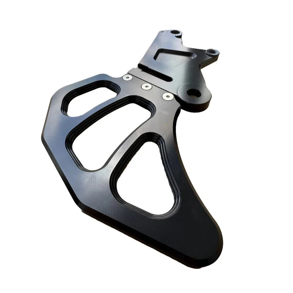 close up of the single caliper bracket for surron moto brakes