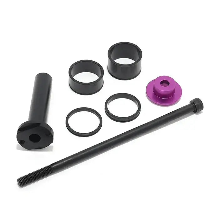 surron talaria stem lock kit purple full taken apart white background