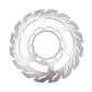 Surron Ultra Bee 270mm brake rotor, stainless steel disc with curved cooling slots, front view