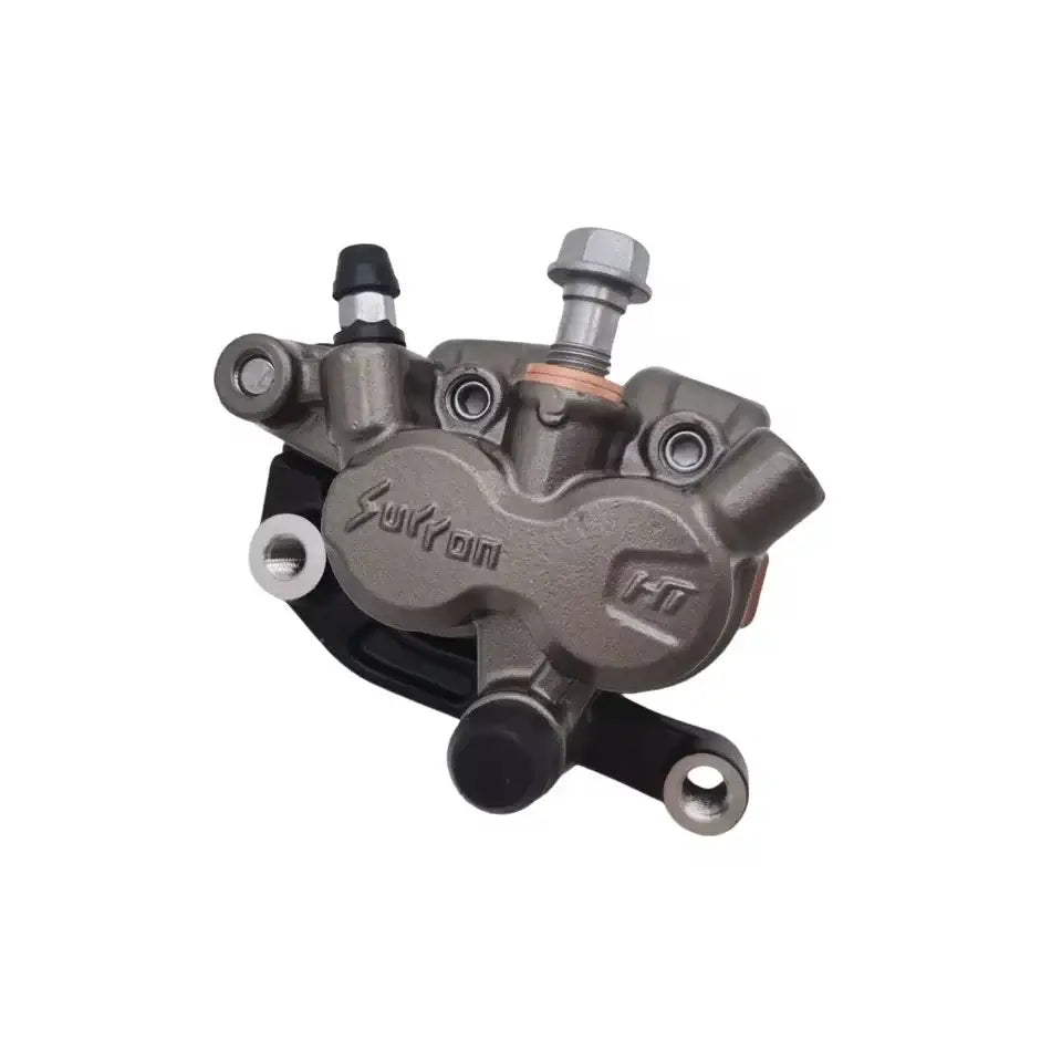 Surron Ultra Bee front hydraulic brake caliper, raw cast body with bleed nipple and banjo bolt