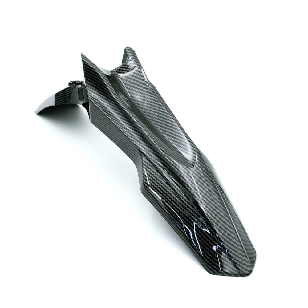 Surron Ultra Bee Front Fender in carbon fiber finish, lightweight alternative to OEM black version