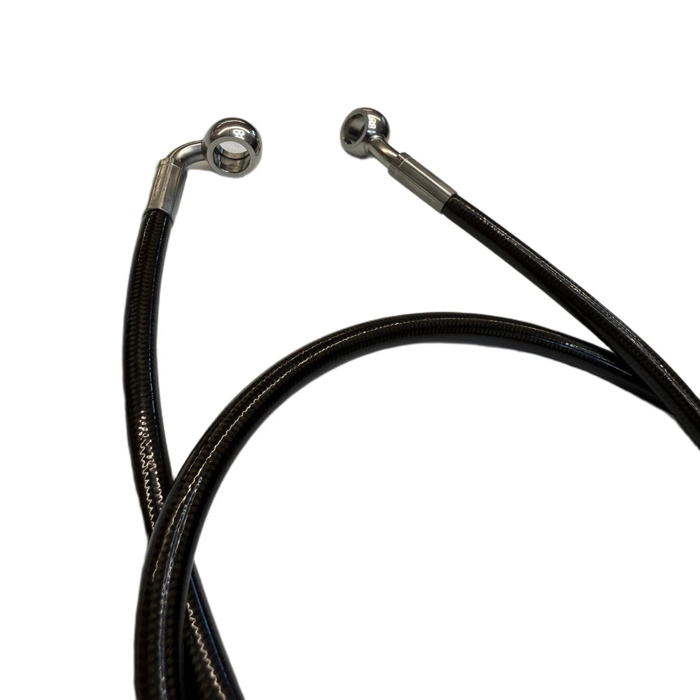 close up of both banjos on the ultra bee foot brake line