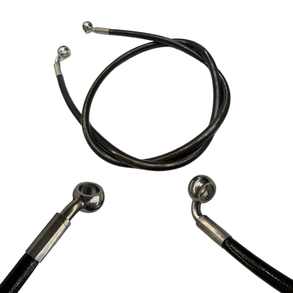 close up of both banjos & the ultra bee foot brake line