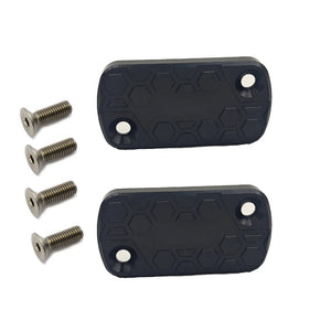 black set of reservoir caps for surron ultra bee brakes