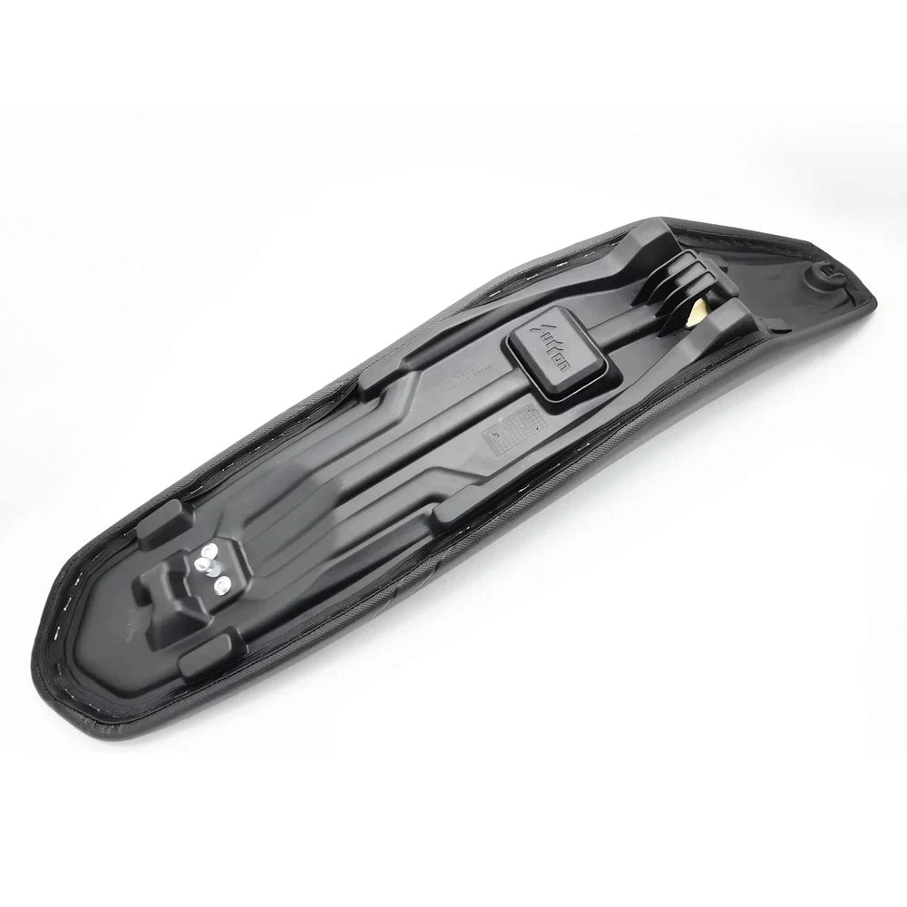 bottom view of the seat for the Surron Ultra Bee on a white background