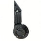 Talaria X3 carbon fiber left side cover, glossy twill-weave finish with circular badge cutout and mounting holes