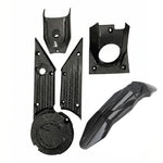 Talaria X3 carbon fiber plastic body kit, glossy twill-weave panels with front fender and headlight surround