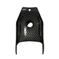 Talaria X3 carbon fiber power button cover, glossy twill-weave finish, front view with circular button cutout