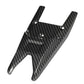 Talaria X3 carbon fiber rear fender, glossy twill-weave finish with mounting holes, angled view