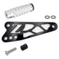 Talaria X3 shift lock kit, black anodized CNC bracket with cut-out Z logo, knurled aluminum peg, washers and bolt hardware